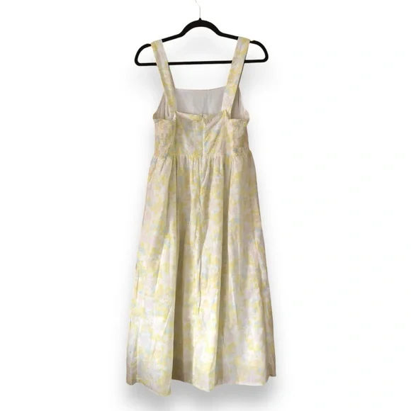 The Nines by HATCH Maternity Yellow Floral Square Neck Midi Sundress Size Medium - Picture 3 of 9